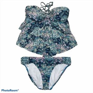 Kenneth Cole Reaction Paisley Print Layered Tankini